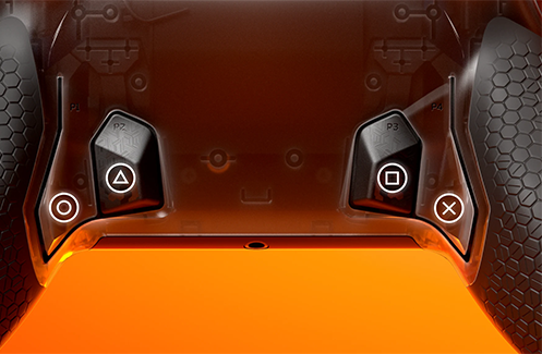 Close up image of rear paddles