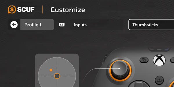 SCUF Companion App's Customize panel.