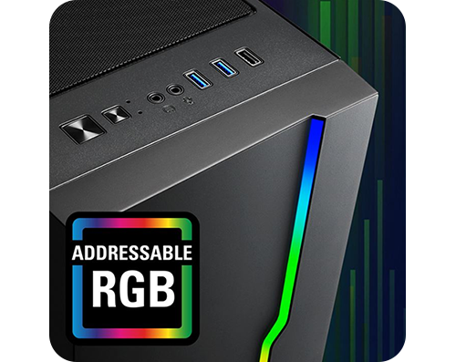 Close up shot showing RGB strip