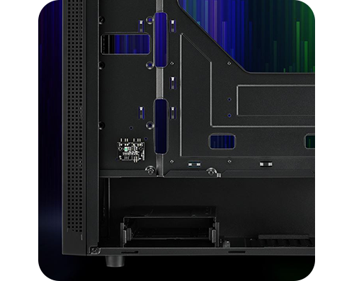Back view showcasing storage space