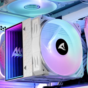 Close up of two fans infinity mirror effect