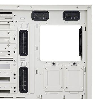 Alternate side of case showing cable management features