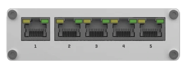 Teltonika Ethernet Switch front ports.