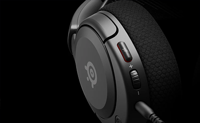 clipping of headphones showing volume wheel