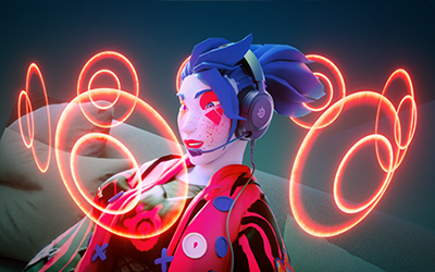 animated character being overwhelmed by surround sound vectors
