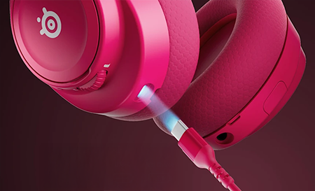 USB C and headphones bridged by light wave