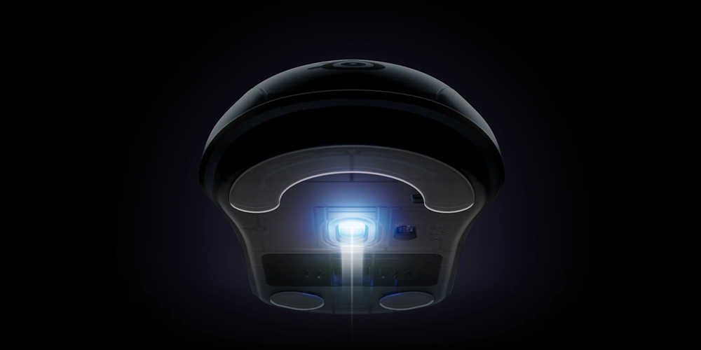 Dark graphic of mouse lighting casting futuristic gradient flood