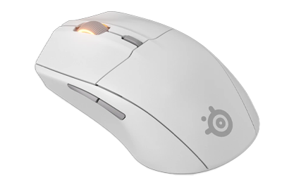 Natural angle of mouse with RGB aura cycling through colours