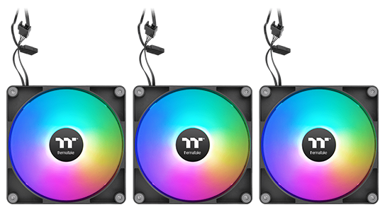 Ordinary fan setup with cable coming out of each fan.