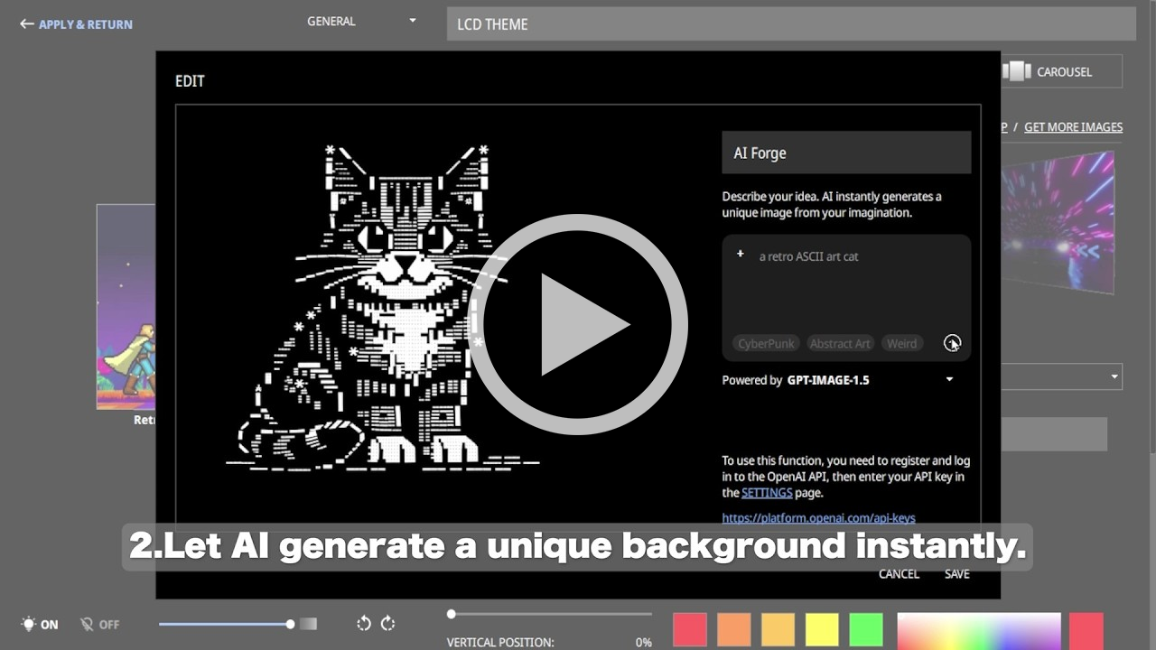 AI Forge video thumbnail of monochrome cat in the AI Forge editing software.