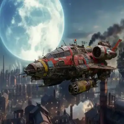 VaporPunk steampunk jet fighter.