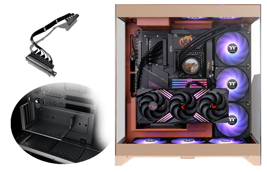 Included GPU Riser Cable and Bracket allow for customisation of GPU placement