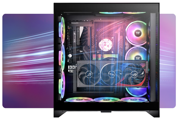 Thermaltake CTE E660 MX Airflow Diagram showing Front, Rear and Bottom Intake