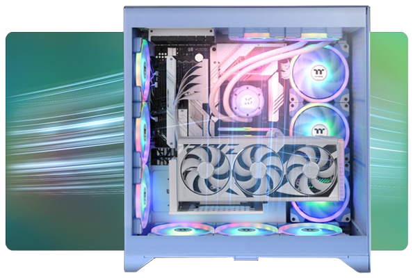 Thermaltake CTE E660 MX Airflow Diagram showing Front, Rear and Bottom Intake