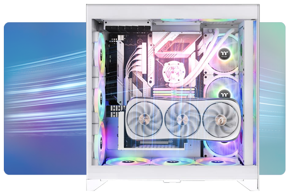 Thermaltake CTE E660 MX Airflow Diagram showing Front, Rear and Bottom Intake