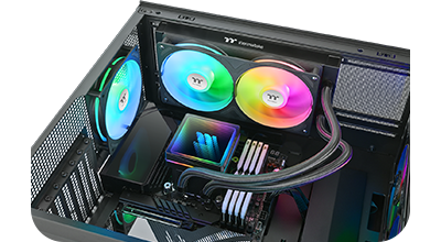 Image of the cooler inside a PC case