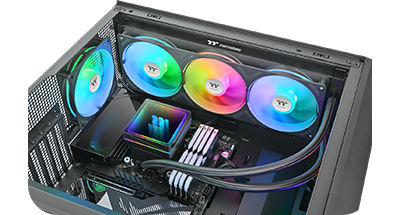 Image of the cooler inside a PC case