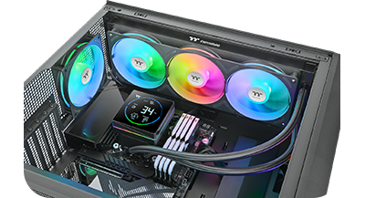 Image of the cooler inside a PC case