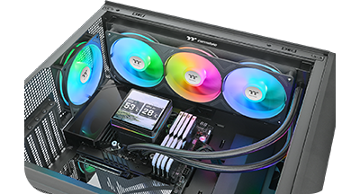 Image of the cooler inside a PC case
