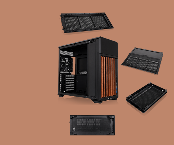 Image of the case with the 4 different filters around it