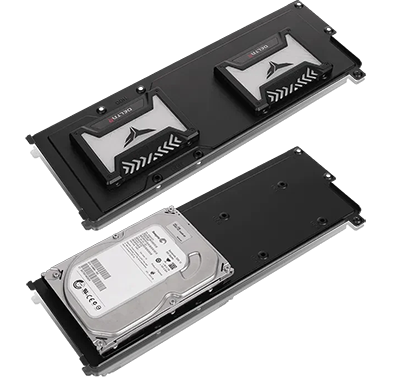 Image of storage devices installed on a case part