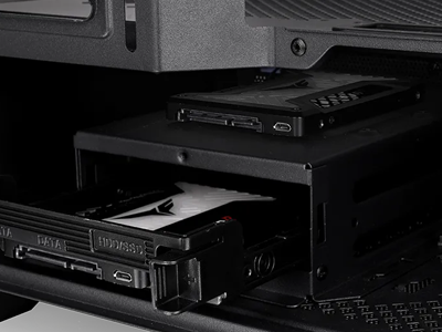 Image of storage devices installed on a case part
