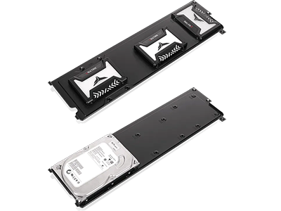 Image of storage devices installed on a case part