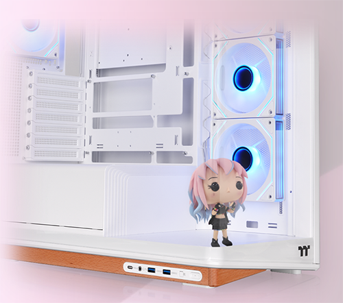 Close up of the case with a figurine inside