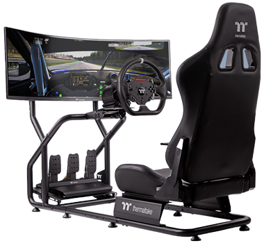 GR300 Setup with Pedals, Wheel and Monitor Installed