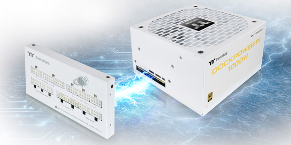 Dock module and Dockpower PSU linked together by line of crackling electricity.