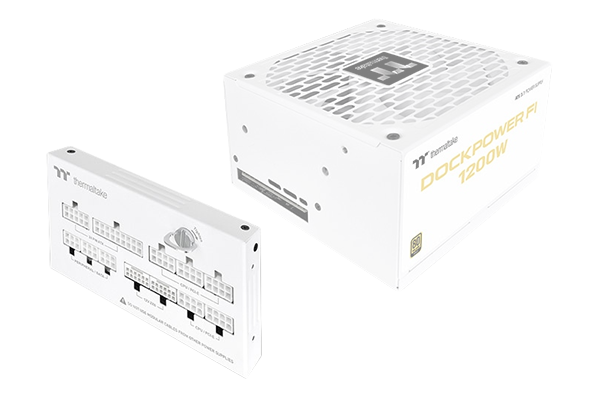 Dock module of the Dockpower FI 1200W PSU next to faded out main unit.