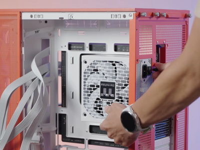 PSU installed in an open PC case.