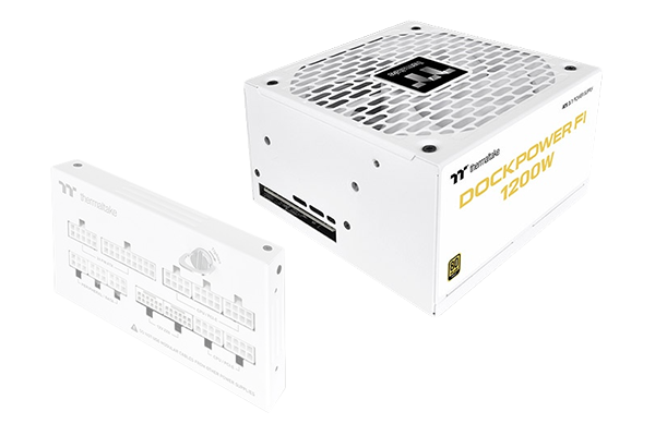 Dockpower FI 1200W PSU main unit next to faded out dock module.