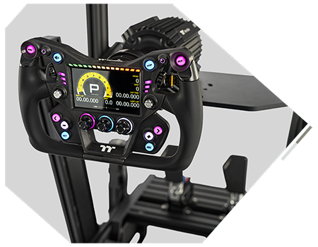 Indicator lights on the XRW GT steering wheel.