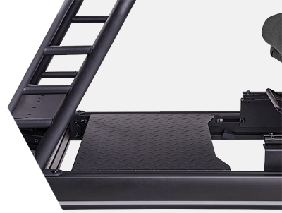 Side view of Thermaltake Racing Sim with floor plate installed