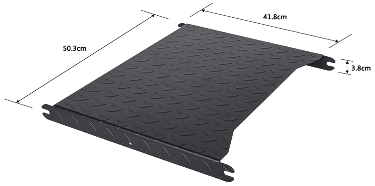 Side view of floor plate with dimensions
