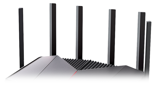 Top of Archer GE400 router, showcasing 6x antennas.