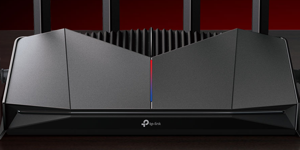 Customisable lighting afront the Archer GE400 router.