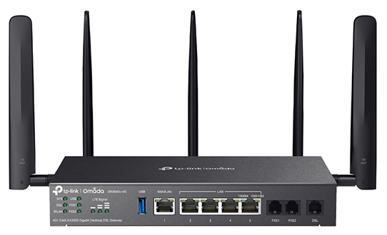 Omada 4G+ Cat6 AX3000 Wi-Fi 6 Gigabit Desktop DSL Gateway from tp-link