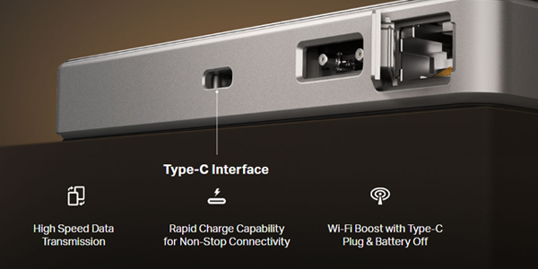 5G mobile router with USB-C connectivity.