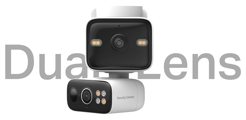 TC93D Dual-Lens camera with 'Dual Lens' written in large font behind it.