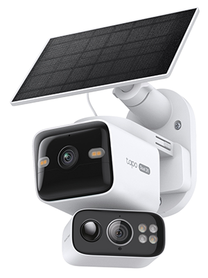 Tapo TC93D KIT Solar-Powered Dual-Lens Pan/Tilt Security Camera Kit from tp-link.