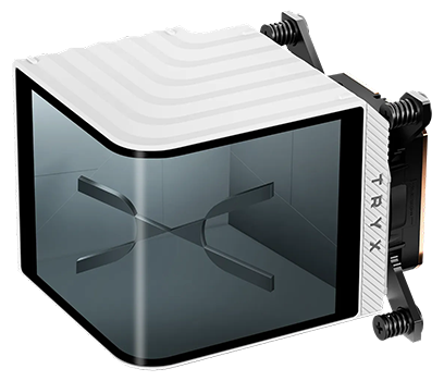 PANORAMA WB White Curved OLED AIO CPU Water Block from TRYX.