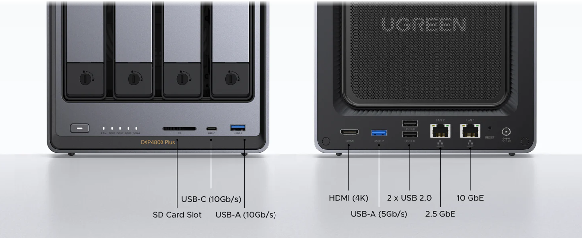 UGREEN NASync DXP4800 Plus 4 Bay NAS Enclosure for HDD/SSD