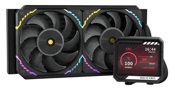 V240 AMD/Intel AIO CPU Liquid Cooler with LCD Screen from Valkyrie.