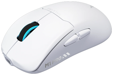 White mouse with wheel and navigation buttons