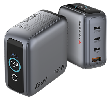 Front and rear angles of Mini GAN 4-port chargers.