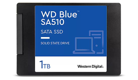 Front facing WD Blue 2.5 inch SSD