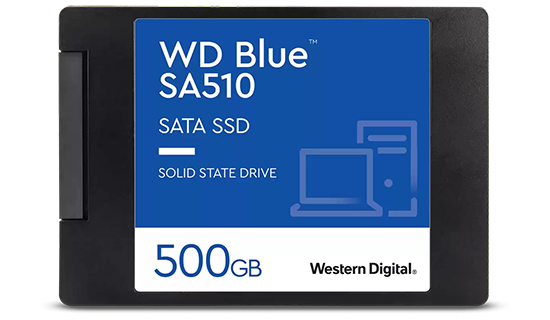 Front facing WD Blue 2.5 inch SSD