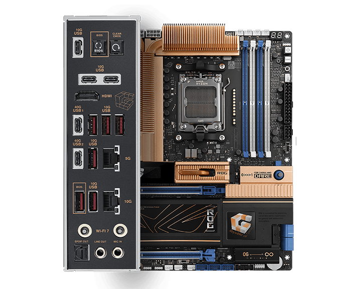 Motherboard annotated with IO panel